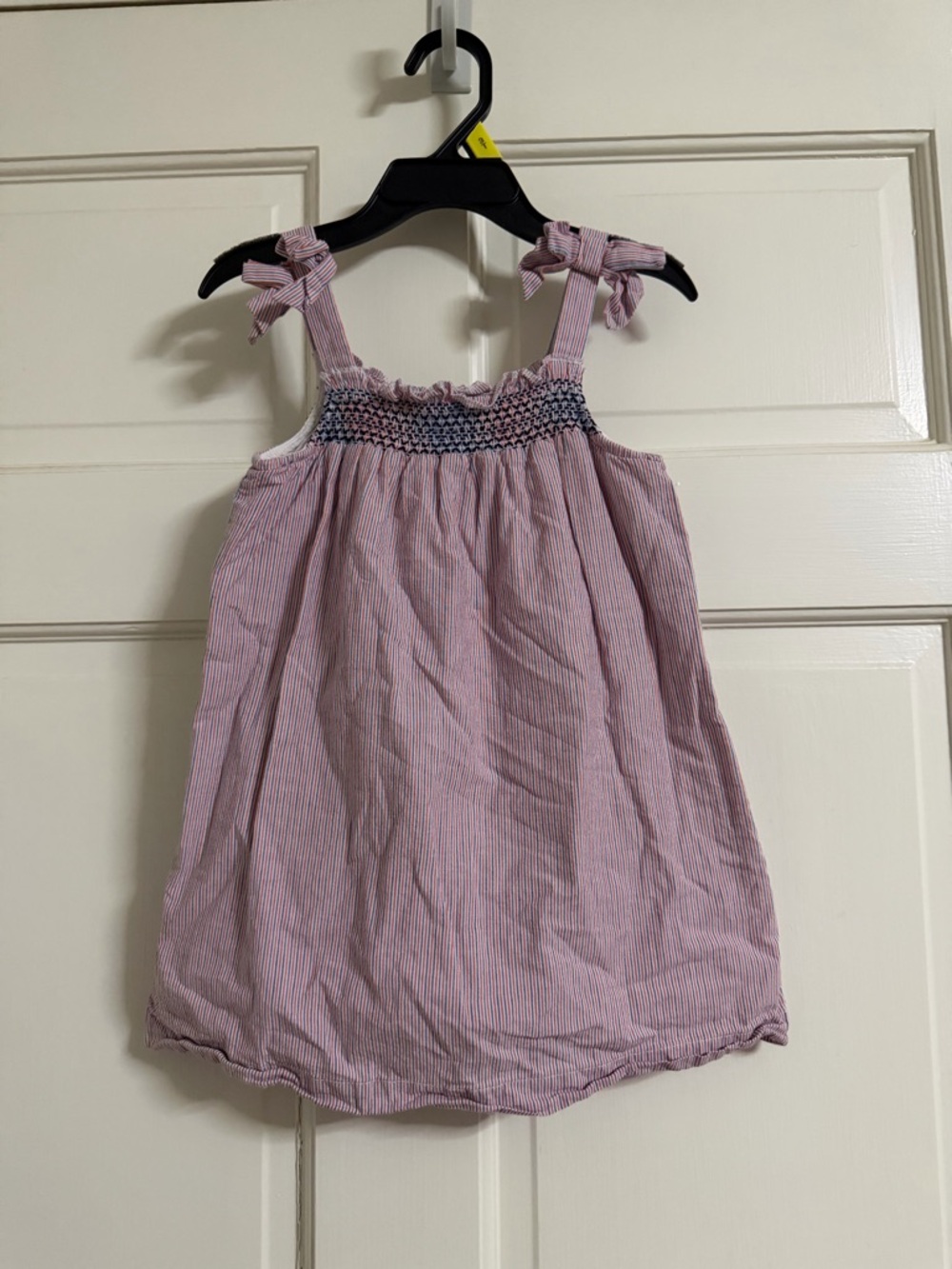 crown & ivy Pink Striped Smocked Tie-Shoulder dress USA